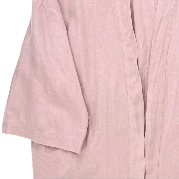 Deiji Studios The 01 Loungewear Kimono Top - Lilac Purple Belted Linen Top - Picture 4 of 10